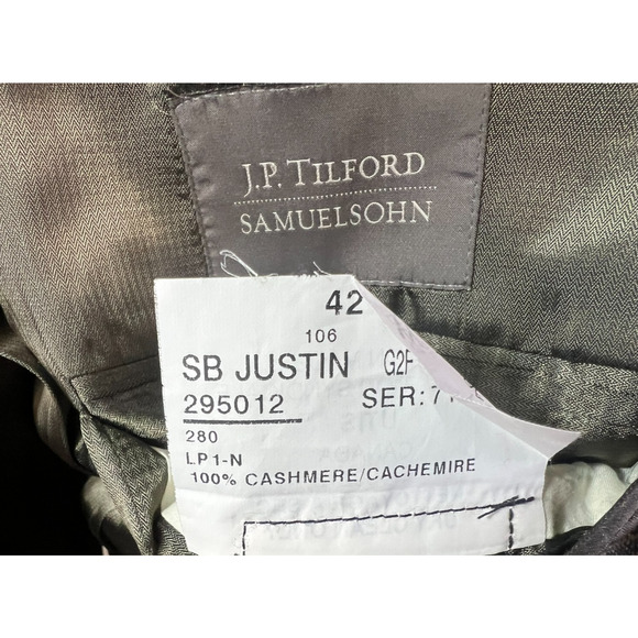 42 R Samelsohn Loro Piana Nordstrom 100% Cashmere Plaid Sport Coat Blazer Jacket - Picture 9 of 11